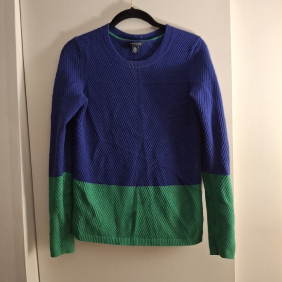 Tommy Hilfiger Blue and Green Women's Long sleeve Knit Sweater - Picture 1 of 6